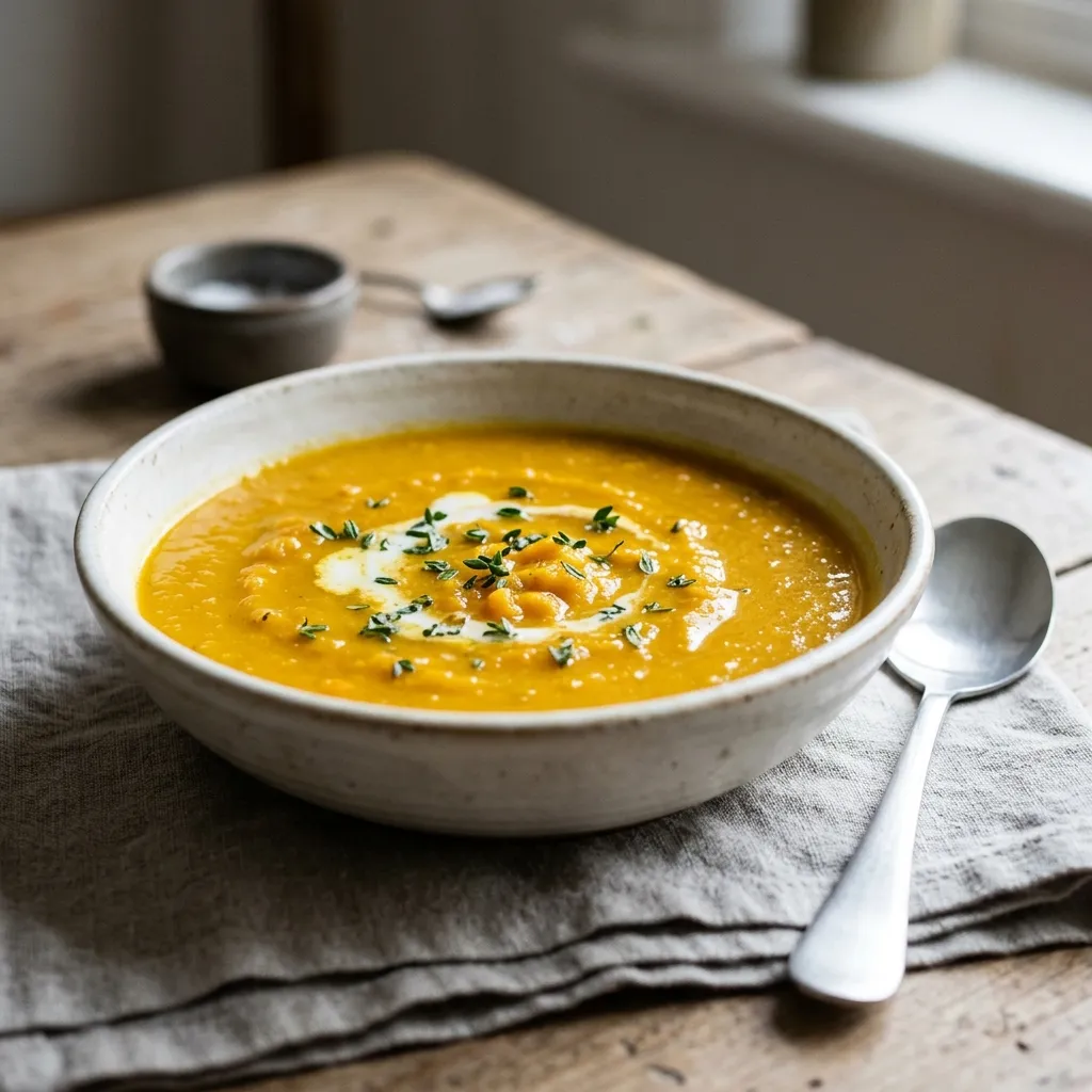 Vegan Pumpkin and Sweet Potato Soup
