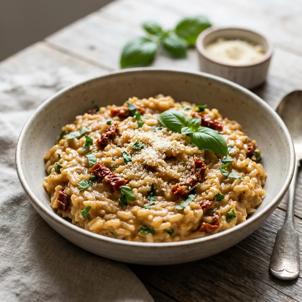 Vegan Risotto With Sun-Dried Tomatoes