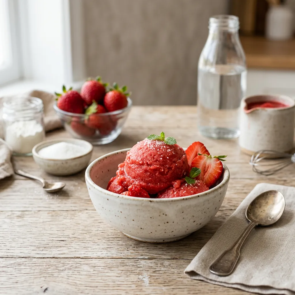 Vegan Strawberry Sorbet