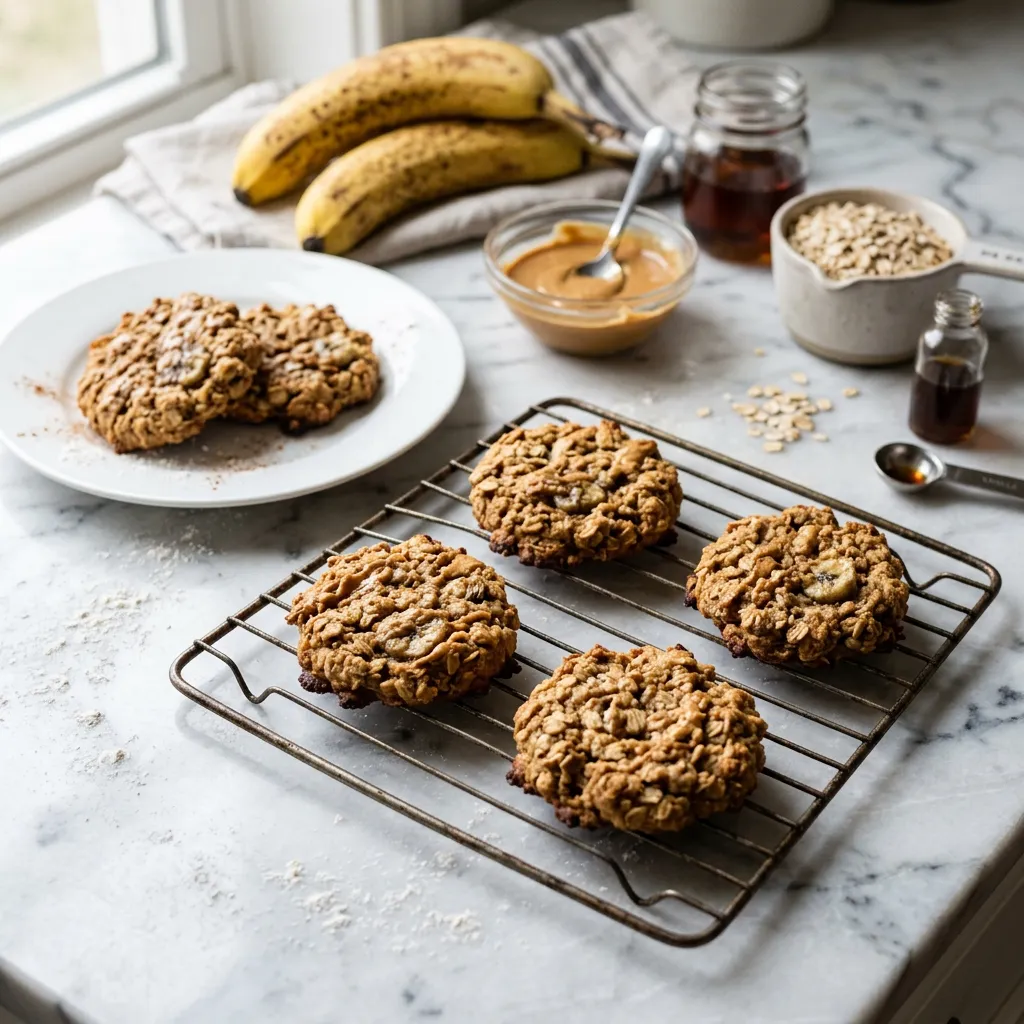 Vegan Sugar-Free Peanut Butter, Oatmeal, and Banana Cookies