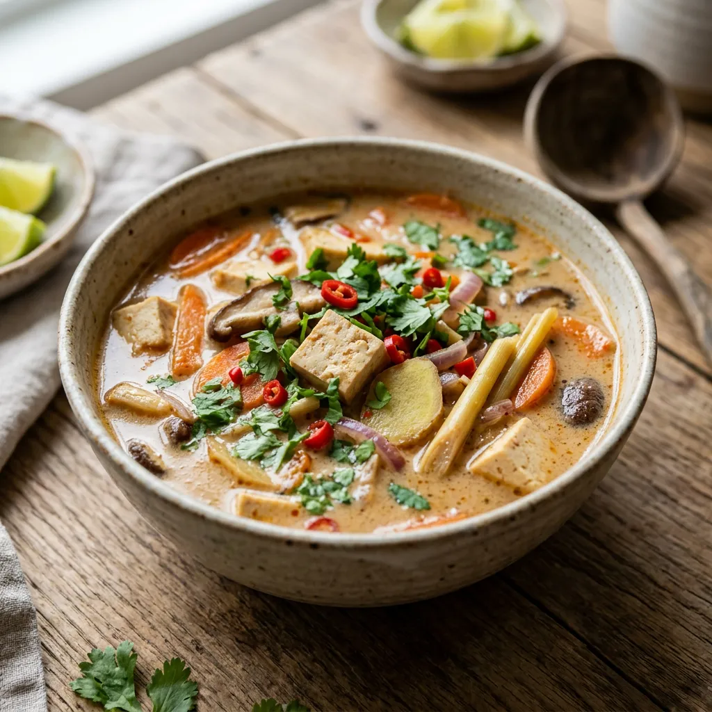 Vegan Thai Coconut Milk Soup With Tofu