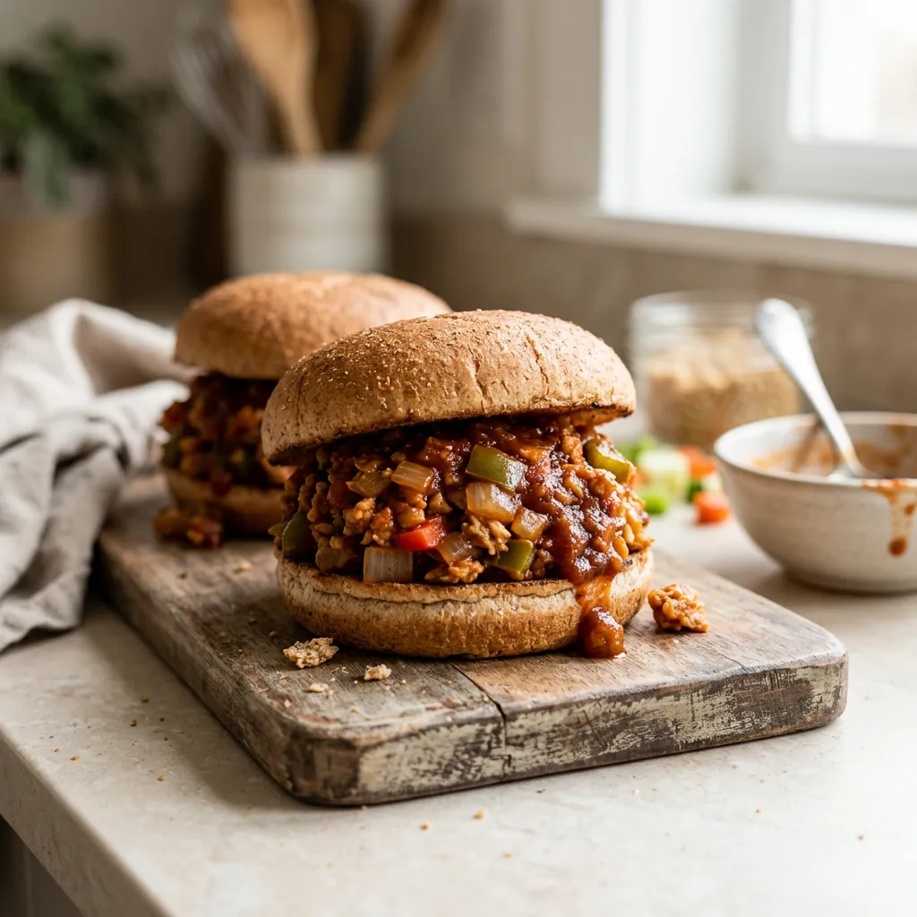 Vegan TVP Sloppy Joes