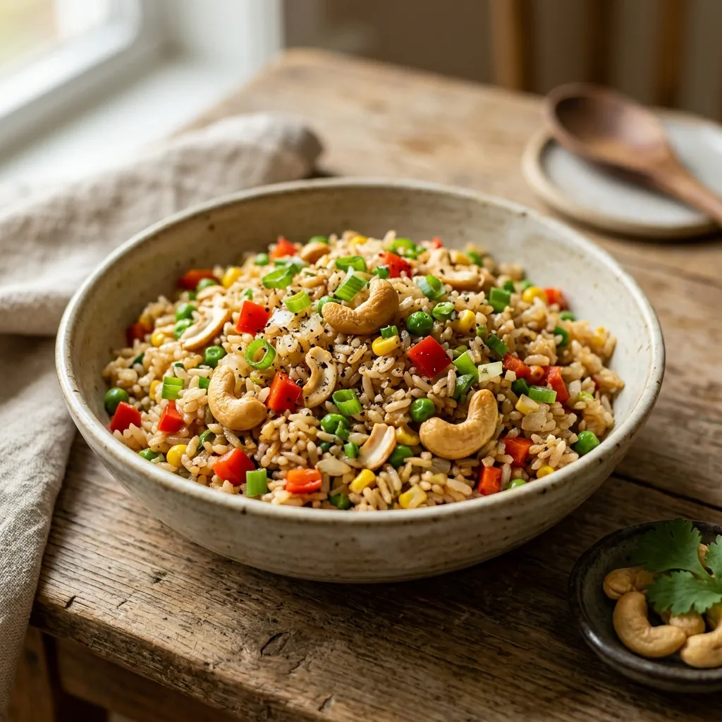 Vegetable Fried Rice With Cashews