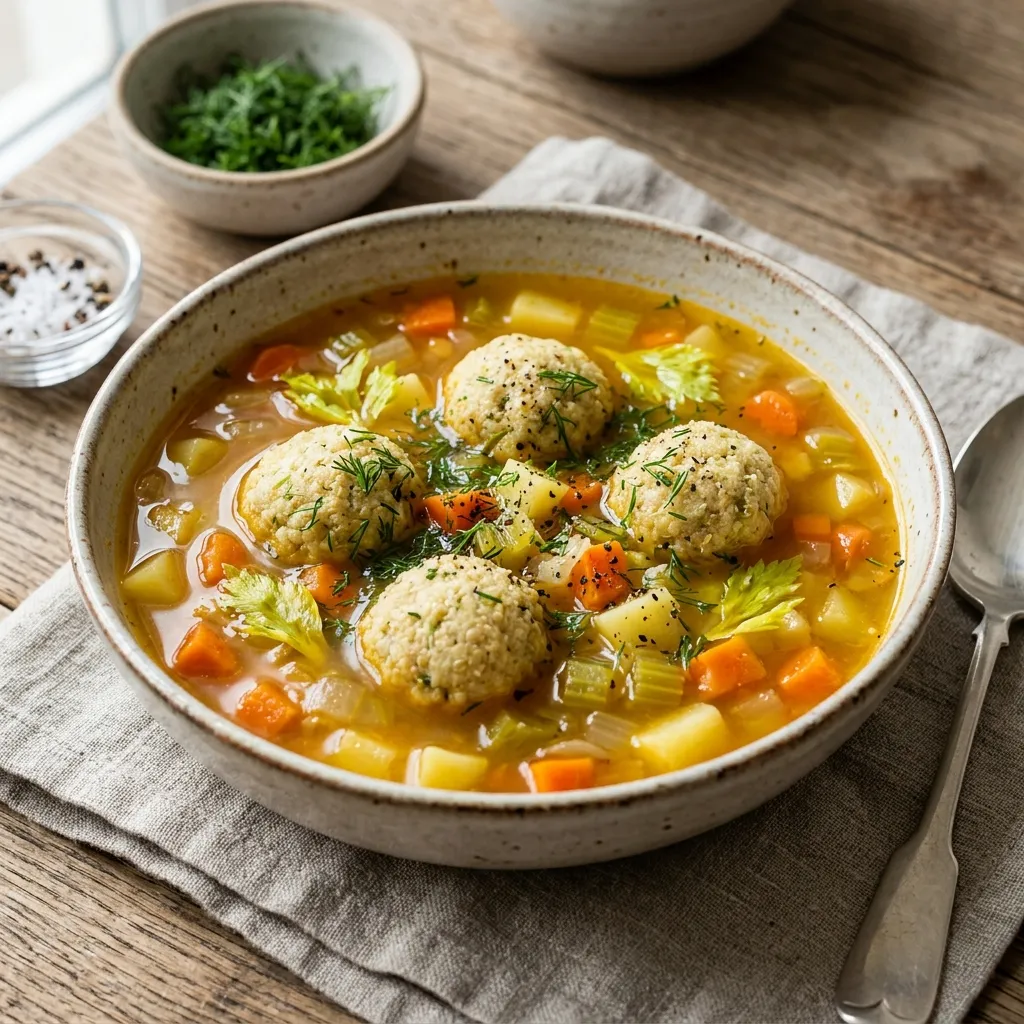 Vegetable Soup With Vegan Matzo Balls