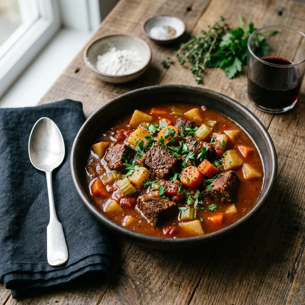 Vegetables and Tomatoes Beef Stew