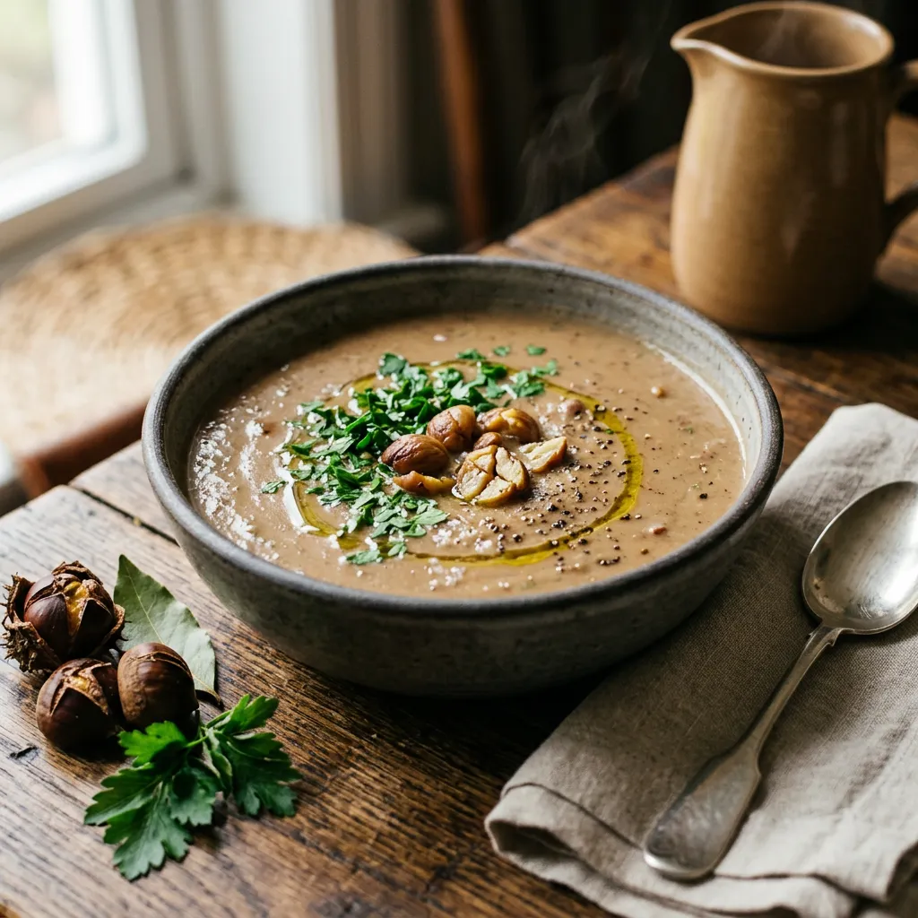 Vegetarian and Vegan Roasted Chestnut Soup