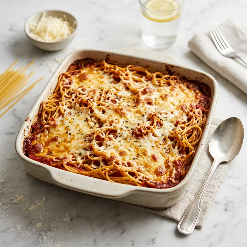 Vegetarian Baked Spaghetti Casserole