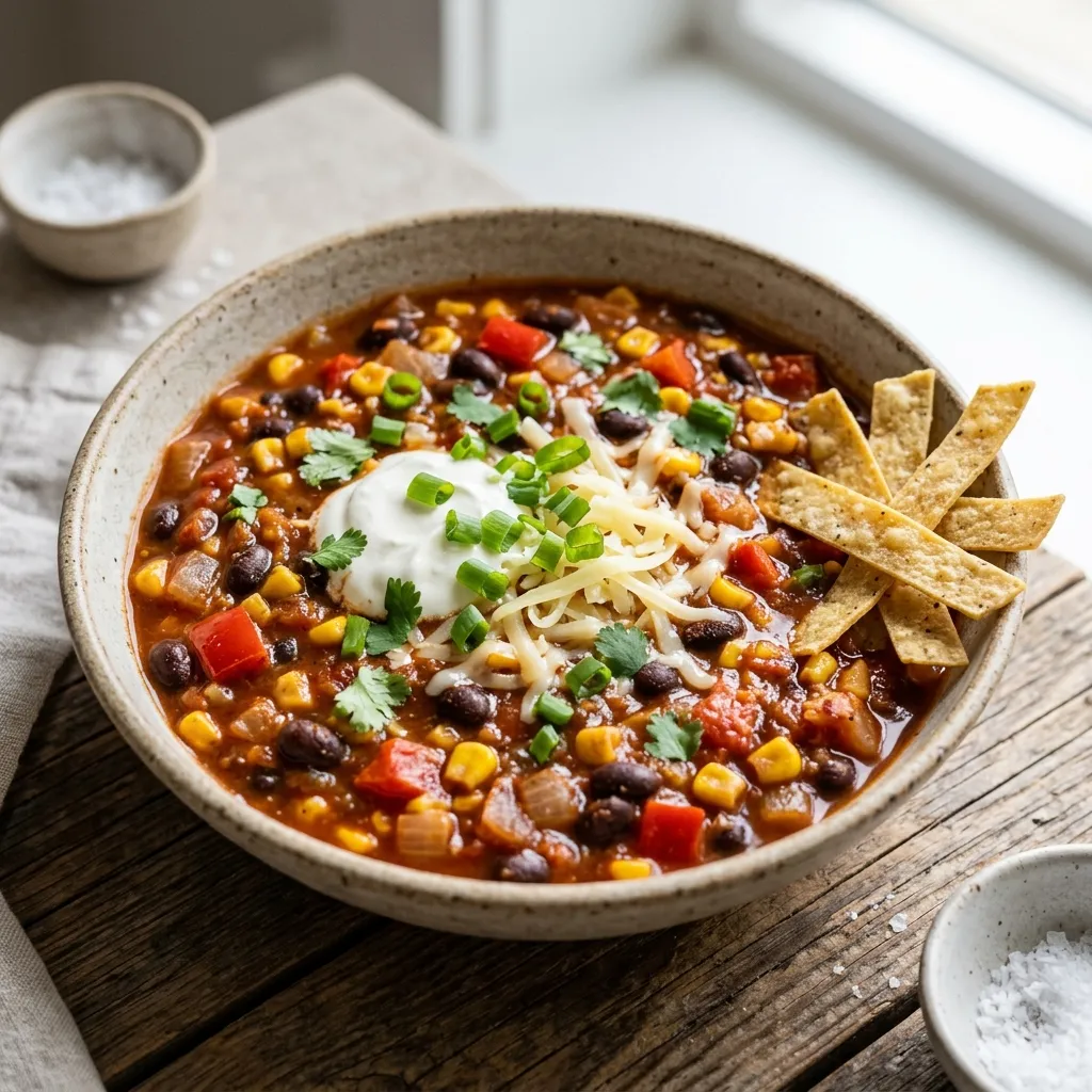Vegetarian Black Bean and Corn Chili