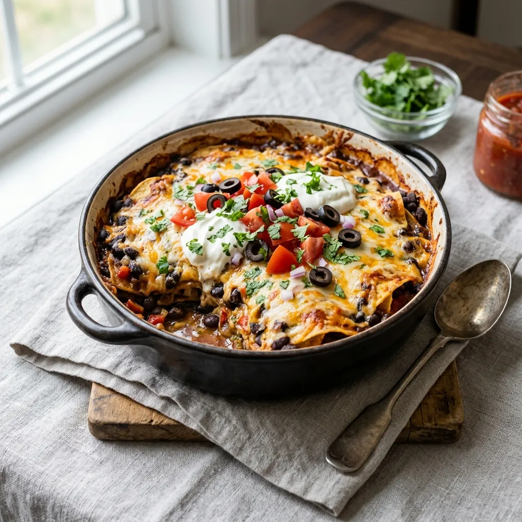 Vegetarian Mexican Casserole With Black Beans