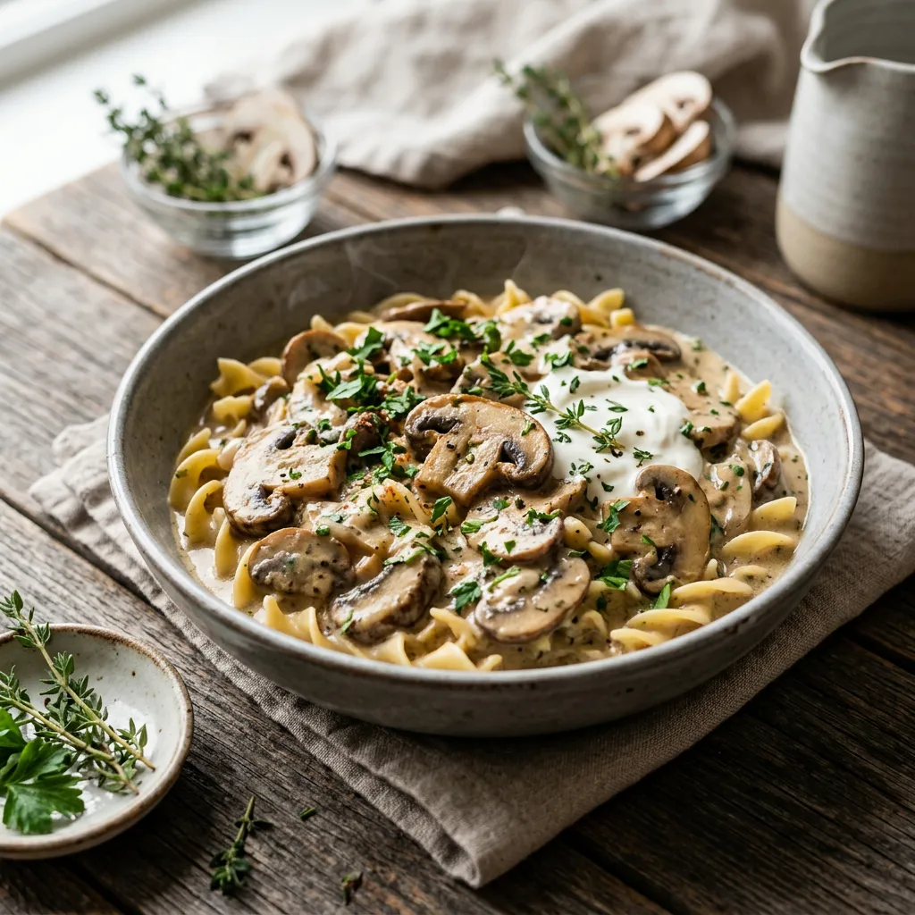 Vegetarian Mushroom Stroganoff Recipe
