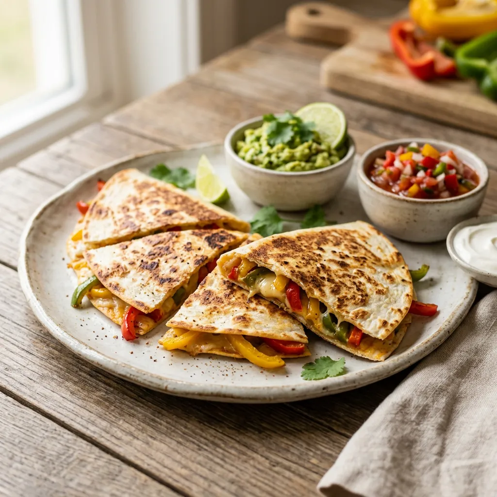 Vegetarian Oven-Baked Cheese and Bell Pepper Quesadillas