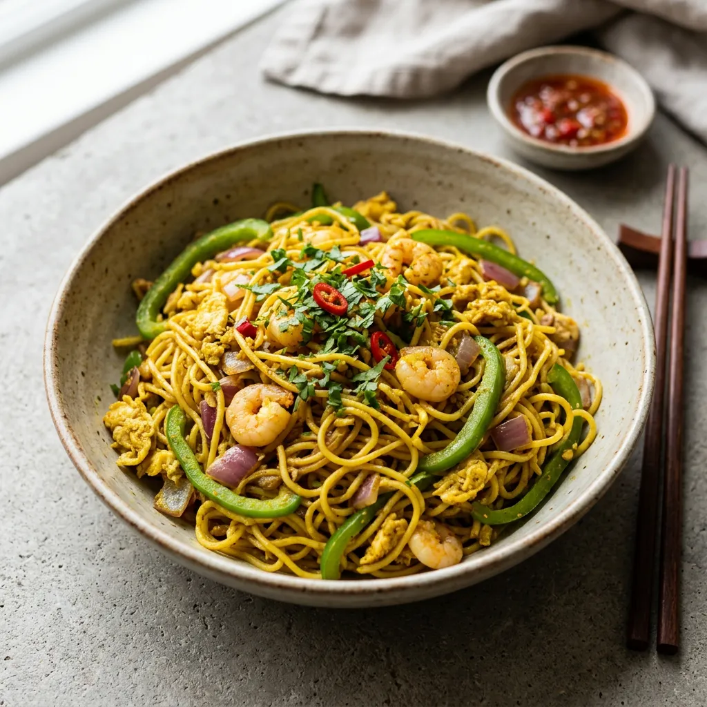 Vegetarian Singapore Noodles Recipe