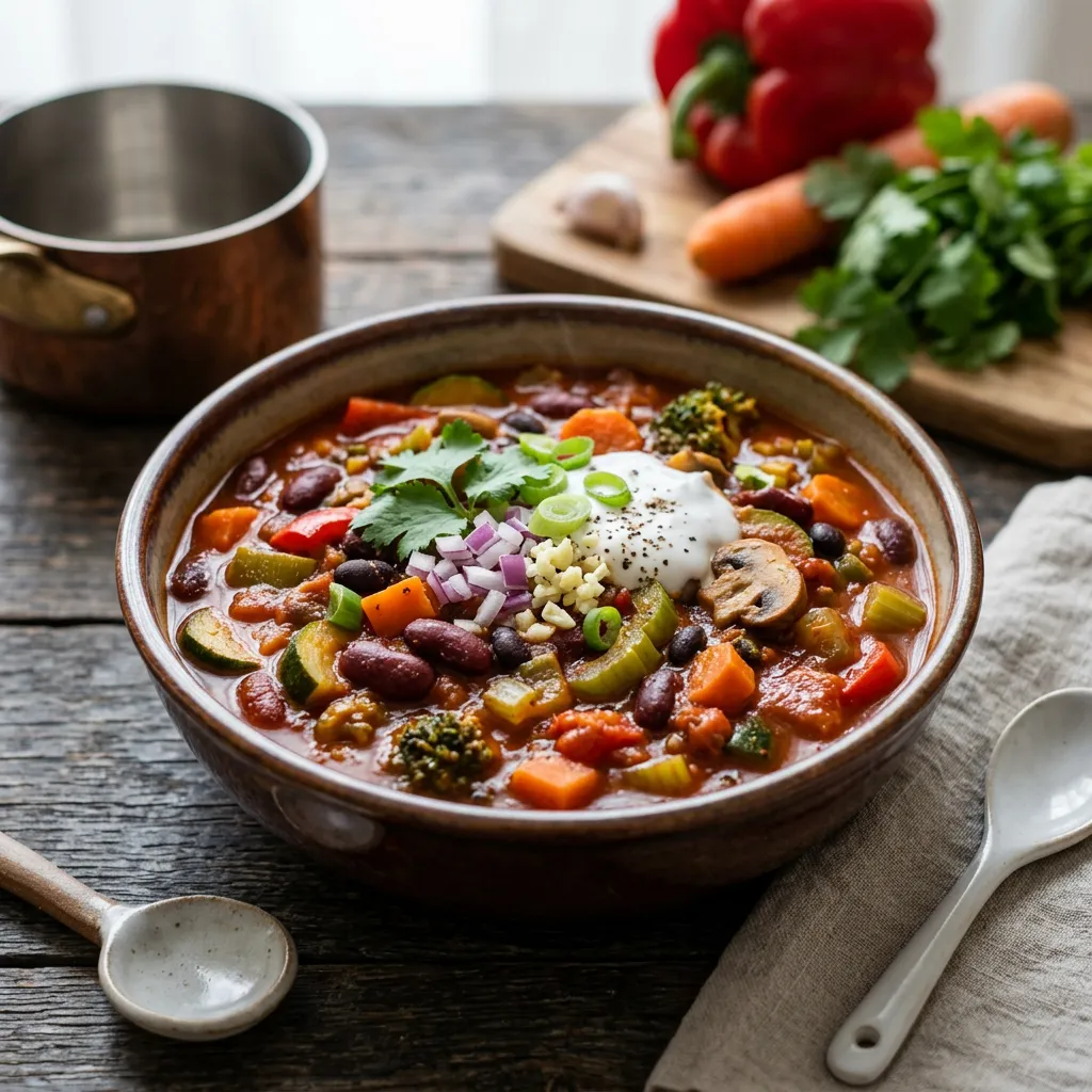 Vegetarian Vegetable Chili Recipe with Zucchini