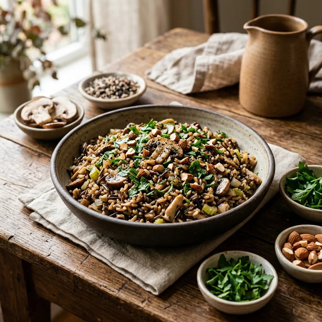 Vegetarian Wild Rice and Mushroom Pilaf Recipe