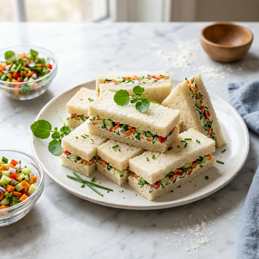 Veggie Cream Cheese Finger SandwicheRecipe