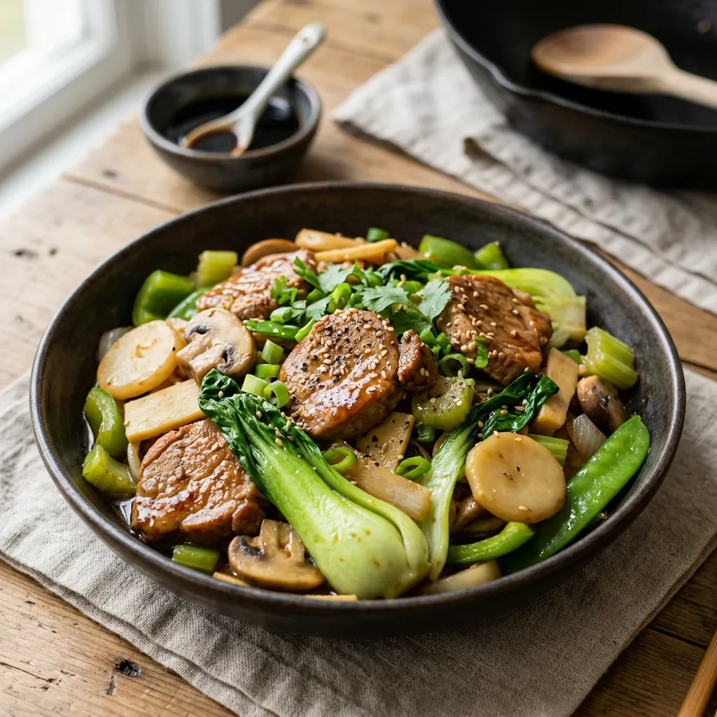 Veggie-Loaded Pork (or Beef) Chop Suey