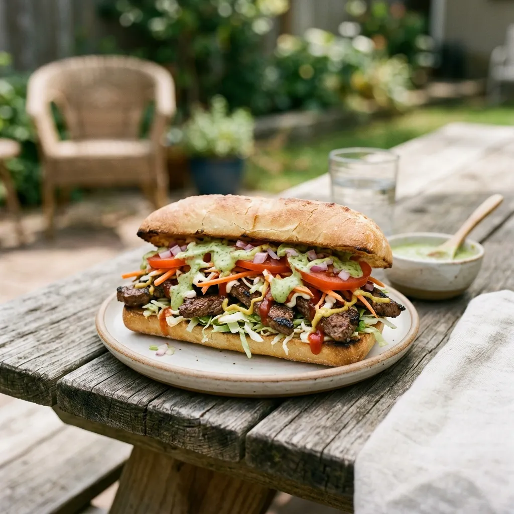 Venezuelan Pepito Sandwich (Pepito Venezolano)