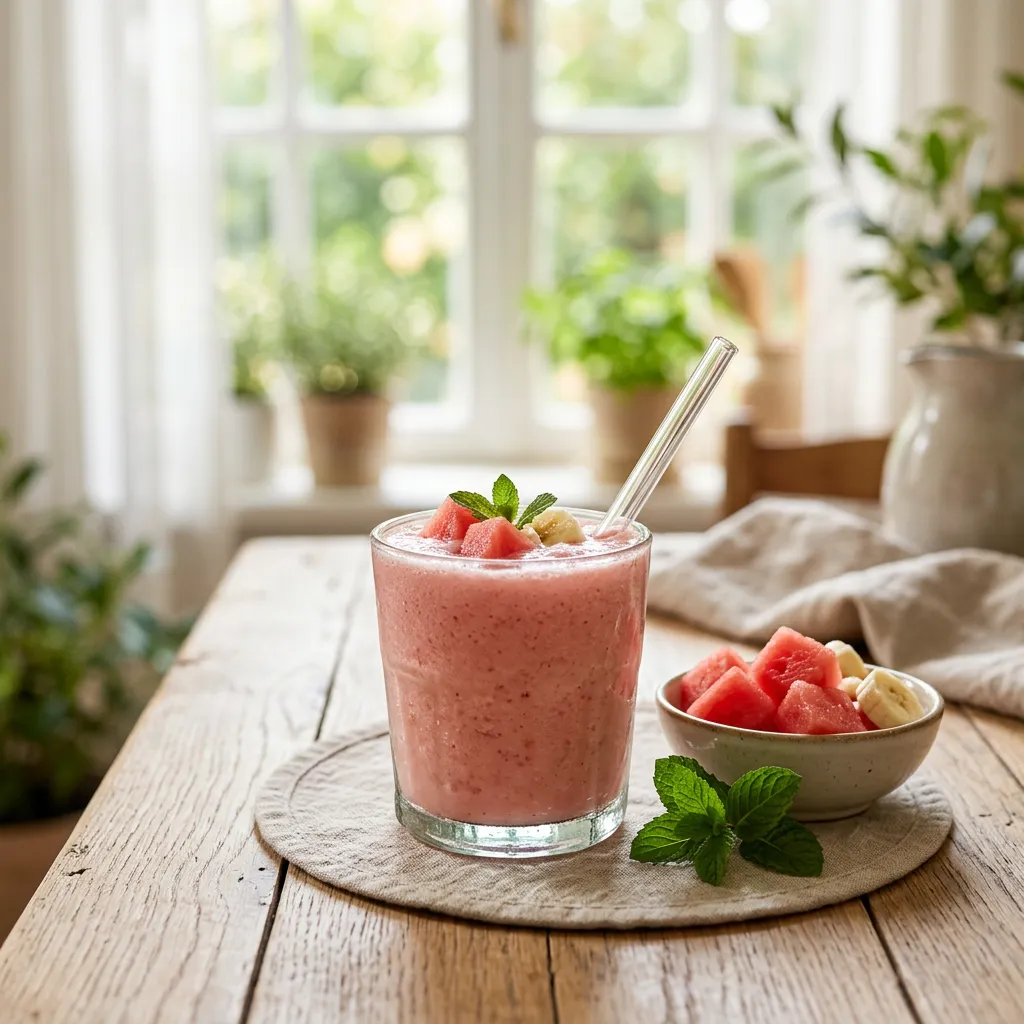 Watermelon Smoothie With Yogurt