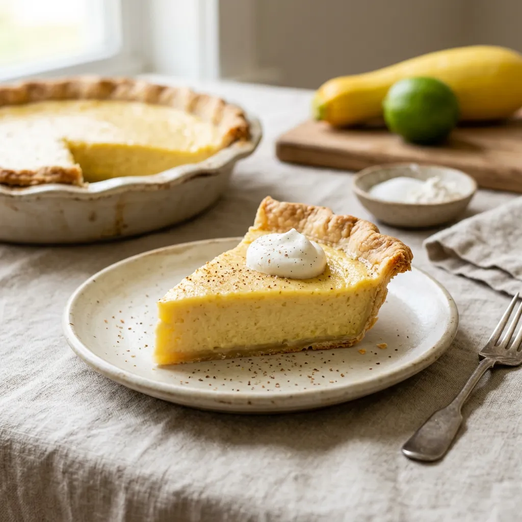 Yellow Summer Squash Custard Pie