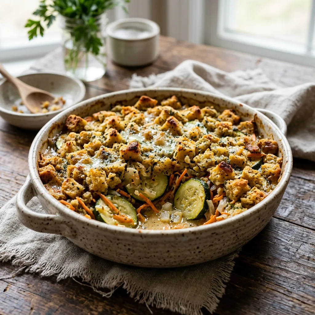 Zucchini and Stuffing Casserole