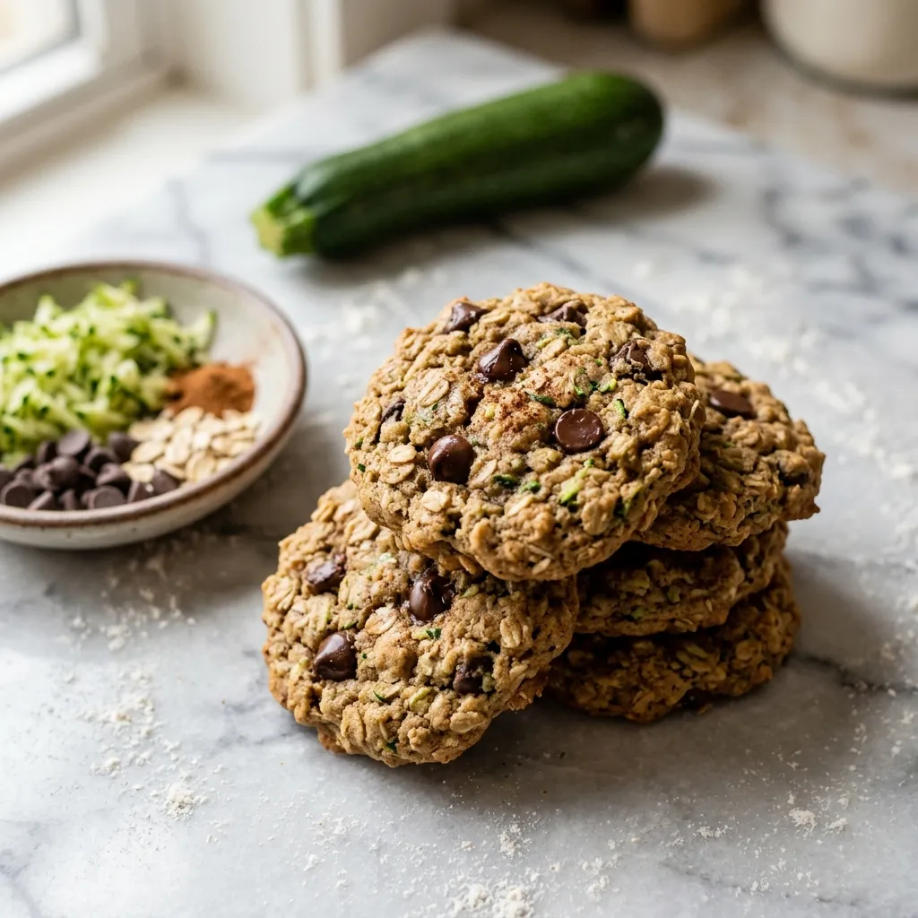Zucchini Chocolate Chip Oat Cookies