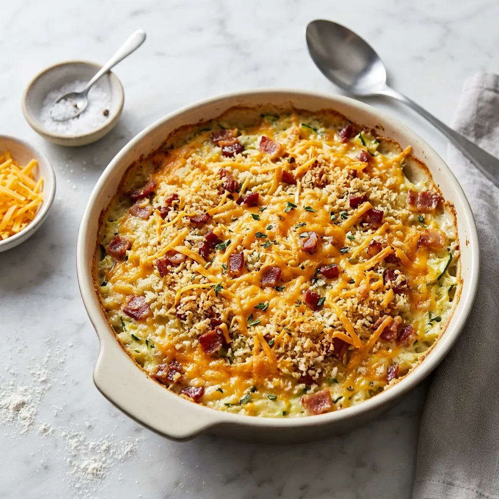 Zucchini Gratin With Cheddar Cheese
